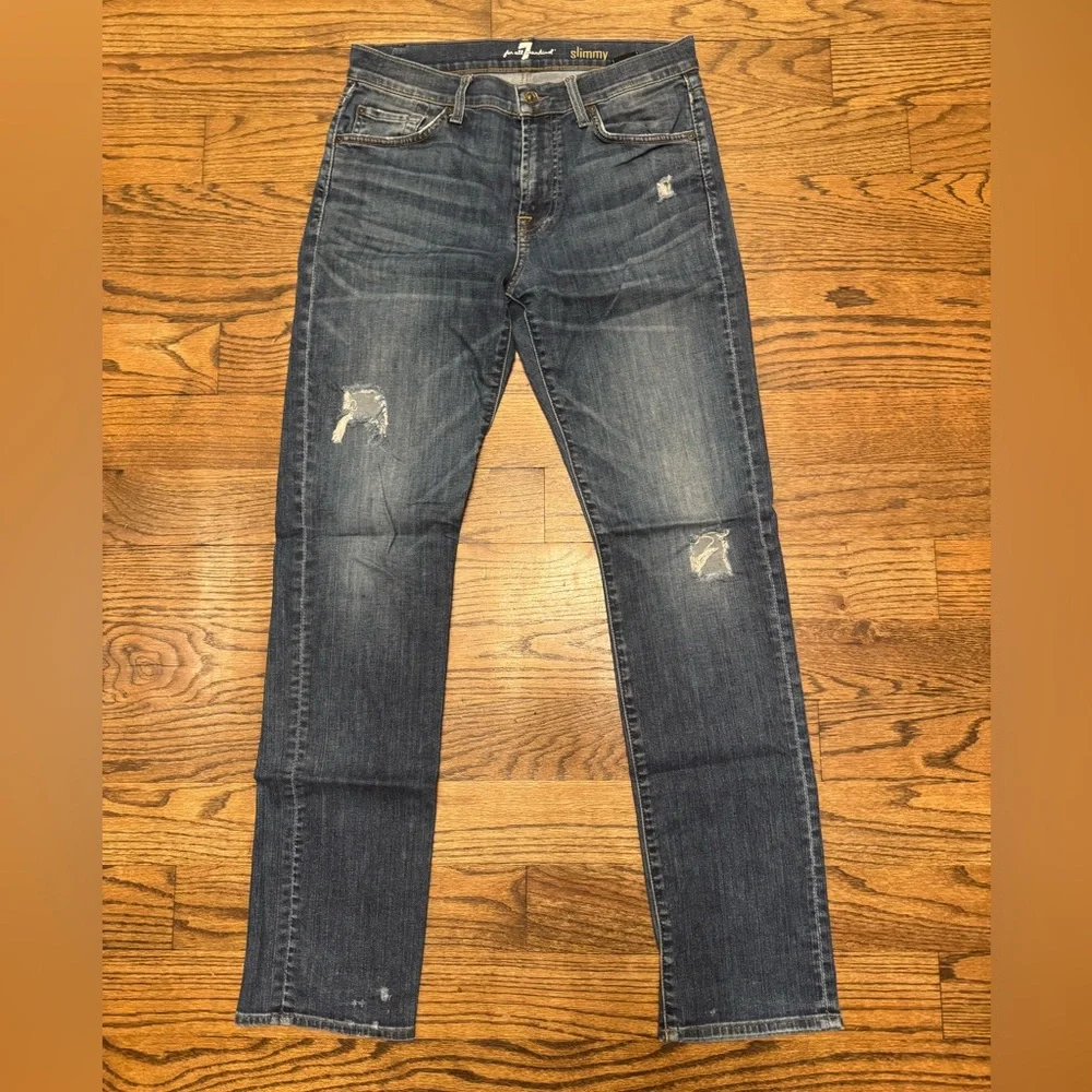 7FAM Slimmy Indigo Slim Fit Jeans, Size 31